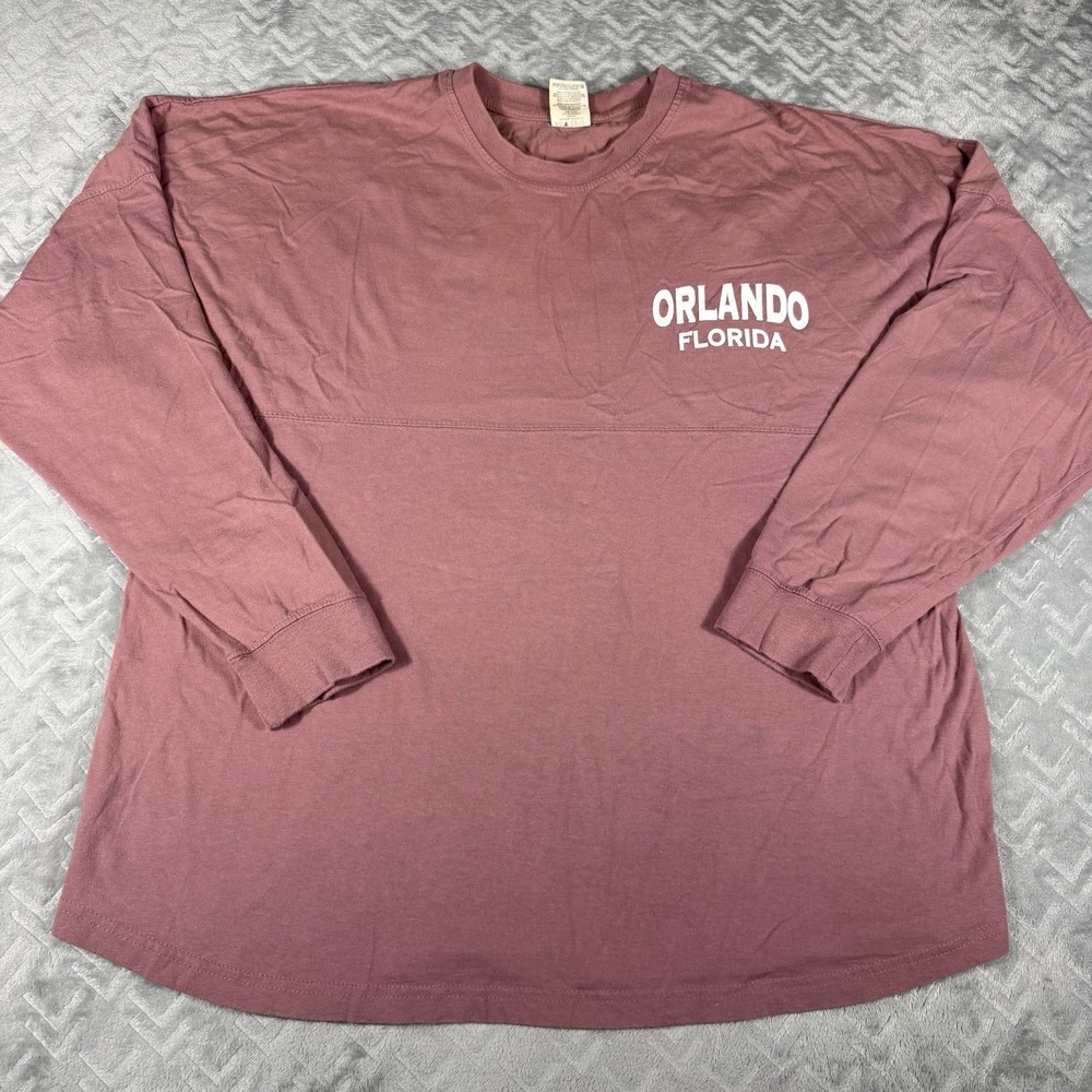 Exist Orlando Florida Pom Pom Jersey Shirt Long Sleeve Mauve Pink Size Large